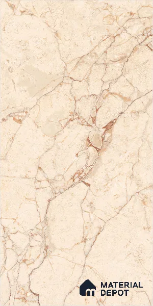 Marble Crema Marfil Wall & Floor Tile TL 00996 Wheat Beige 4 ft x 2 ft Glossy Finish Vitrified Tile - 9 mm | Suitable For Living Room, Bedroom, Dining