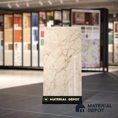 Marble Crema Marfil Wall & Floor Tile TL 00996 Wheat Beige 4 ft x 2 ft Glossy Finish Vitrified Tile - 9 mm | Suitable For Living Room, Bedroom, Dining