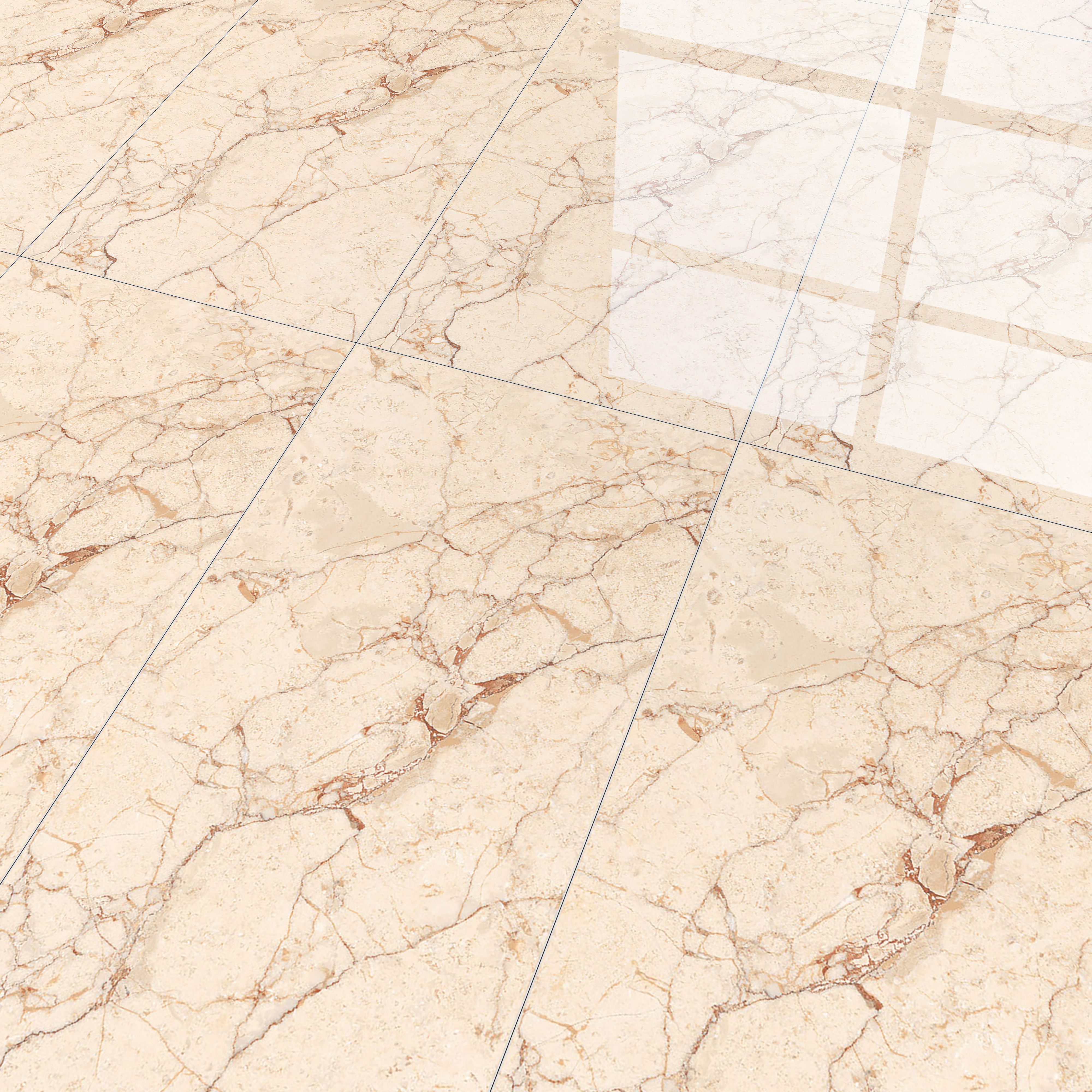 Marble Crema Marfil Wall & Floor Tile TL 00996 Wheat Beige 4 ft x 2 ft Glossy Finish Vitrified Tile - 9 mm | Suitable For Living Room, Bedroom, Dining