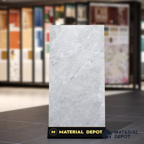 Marble Look Wall & Floor Tile | TL 00998 Evon Silver | 4 ft x 2 ft Matte Finish Vitrified Tile - 9 mm | Suitable For Living Room, Bedroom, Bathroom | Random Designs