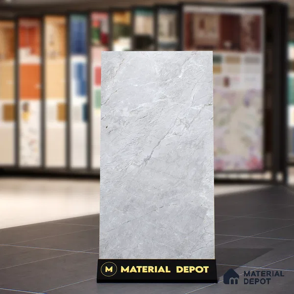 Marble Tundra Grey Wall & Floor Tile TL 00998 Silver Grey 4 ft x 2 ft Matte Finish Vitrified Tile - 9 mm | Random Designs | Suitable For Living Room, Bedroom, Kitchen