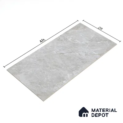 Marble Tundra Grey Wall & Floor Tile TL 00998 Silver Grey 4 ft x 2 ft Matte Finish Vitrified Tile - 9 mm | Random Designs | Suitable For Living Room, Bedroom, Kitchen