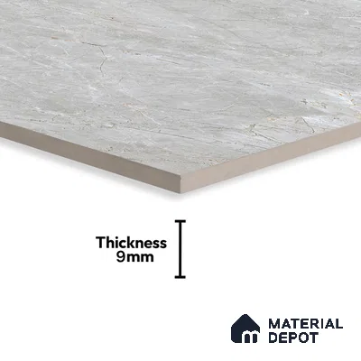 Marble Tundra Grey Wall & Floor Tile TL 00998 Silver Grey 4 ft x 2 ft Matte Finish Vitrified Tile - 9 mm | Random Designs | Suitable For Living Room, Bedroom, Kitchen