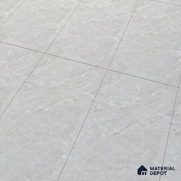 Marble Tundra Grey Wall & Floor Tile TL 00998 Silver Grey 4 ft x 2 ft Matte Finish Vitrified Tile - 9 mm | Random Designs | Suitable For Living Room, Bedroom, Kitchen