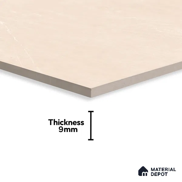 Marble Crema Marfil Wall & Floor Tile TL 01002 Warm Beige 4 ft x 2 ft Glossy Finish Vitrified Tile - 9 mm | Suitable For Living Room, Bedroom, Dining