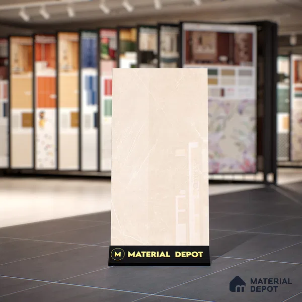 Marble Crema Marfil Wall & Floor Tile TL 01002 Warm Beige 4 ft x 2 ft Glossy Finish Vitrified Tile - 9 mm | Suitable For Living Room, Bedroom, Dining