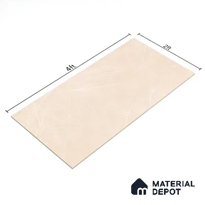 Marble Crema Marfil Wall & Floor Tile TL 01002 Warm Beige 4 ft x 2 ft Glossy Finish Vitrified Tile - 9 mm | Suitable For Living Room, Bedroom, Dining