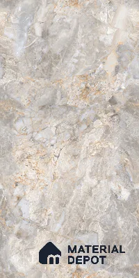 Marble Bardiglio Wall & Floor Tile TL 01006 Light Grey 4 ft x 2 ft Glossy Finish Vitrified Tile - 9 mm | Random Designs | Suitable For Living Room, Bedroom, Dining