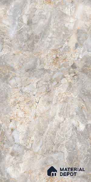 Marble Bardiglio Wall & Floor Tile TL 01006 Light Grey 4 ft x 2 ft Glossy Finish Vitrified Tile - 9 mm | Random Designs | Suitable For Living Room, Bedroom, Dining
