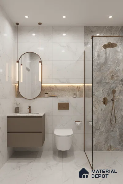 Marble Wall & Floor Tile | TL 01006 Orienta Blue | 4 ft x 2 ft Glossy Finish Vitrified Tile - 9 mm | Suitable For Living Room, Bedroom, Bathroom (Sample)