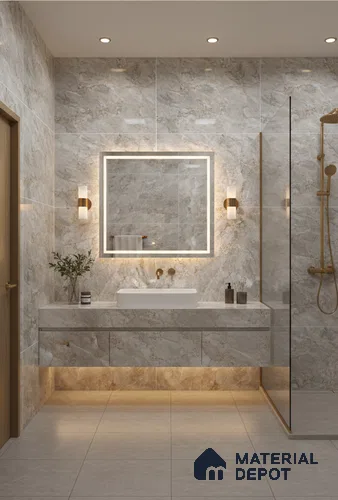 Marble Wall & Floor Tile | TL 01006 Orienta Blue | 4 ft x 2 ft Glossy Finish Vitrified Tile - 9 mm | Suitable For Living Room, Bedroom, Bathroom | Random Designs