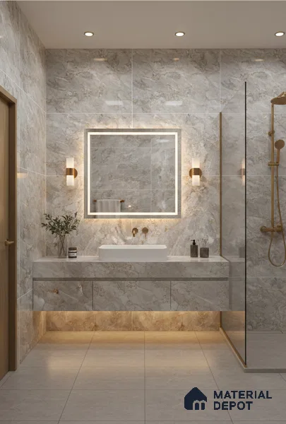 Marble Wall & Floor Tile | TL 01006 Orienta Blue | 4 ft x 2 ft Glossy Finish Vitrified Tile - 9 mm | Suitable For Living Room, Bedroom, Bathroom (Sample)