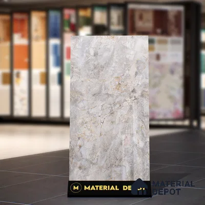 Marble Bardiglio Wall & Floor Tile TL 01006 Light Grey 4 ft x 2 ft Glossy Finish Vitrified Tile - 9 mm | Random Designs | Suitable For Living Room, Bedroom, Dining