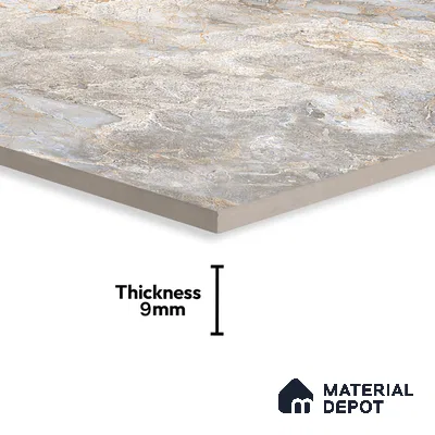 Marble Bardiglio Wall & Floor Tile TL 01006 Light Grey 4 ft x 2 ft Glossy Finish Vitrified Tile - 9 mm | Random Designs | Suitable For Living Room, Bedroom, Dining