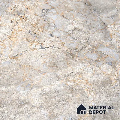 Marble Bardiglio Wall & Floor Tile TL 01006 Light Grey 4 ft x 2 ft Glossy Finish Vitrified Tile - 9 mm | Random Designs | Suitable For Living Room, Bedroom, Dining