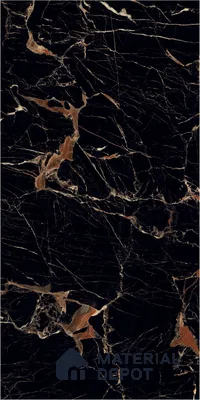 Marble Portoro Wall & Floor Tile TL 01012 Onyx Black 4 ft x 2 ft High Gloss Finish Vitrified Tile - 9 mm | Suitable For Living Room, Bedroom, Dining