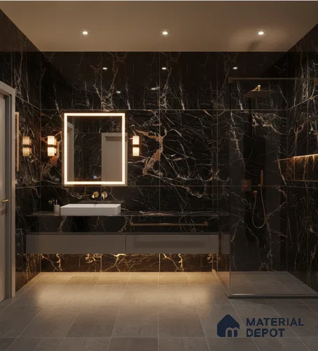 TL 01012 Sagon Black 1200x600 mm High Gloss Finish Vitrified Wall & Floor Tile - 9 mm