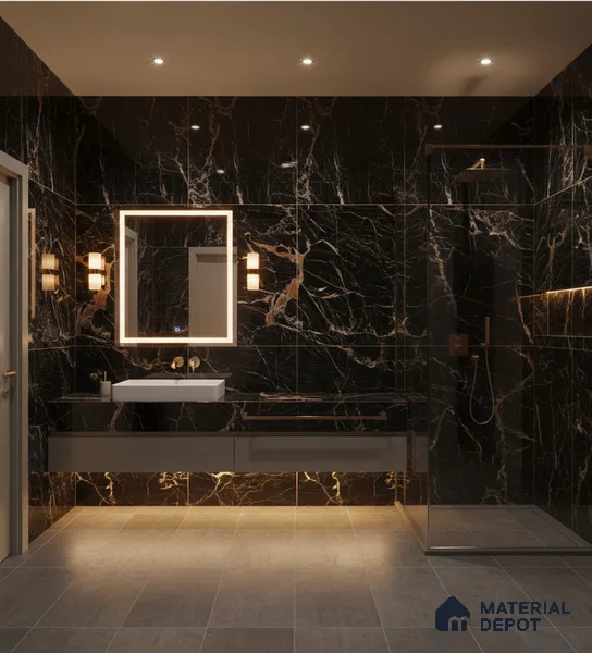 TL 01012 Sagon Black 1200x600 mm High Gloss Finish Vitrified Wall & Floor Tile - 9 mm