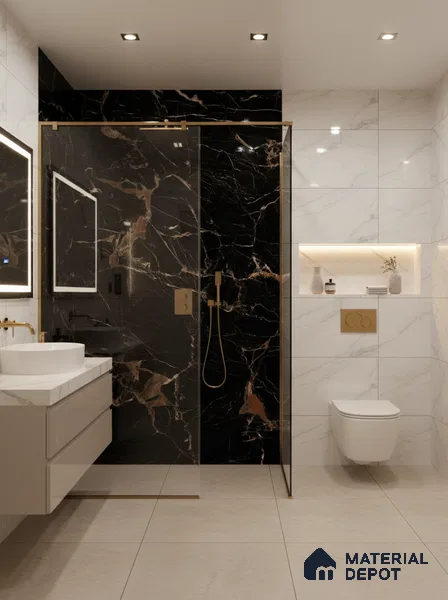 TL 01012 Sagon Black 1200x600 mm High Gloss Finish Vitrified Wall & Floor Tile - 9 mm