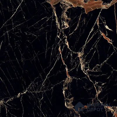 Marble Portoro Wall & Floor Tile TL 01012 Onyx Black 4 ft x 2 ft High Gloss Finish Vitrified Tile - 9 mm | Suitable For Living Room, Bedroom, Dining