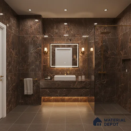 TL 01016 Spider Brown 1200x600 mm High Gloss Finish Vitrified Wall & Floor Tile - 9 mm