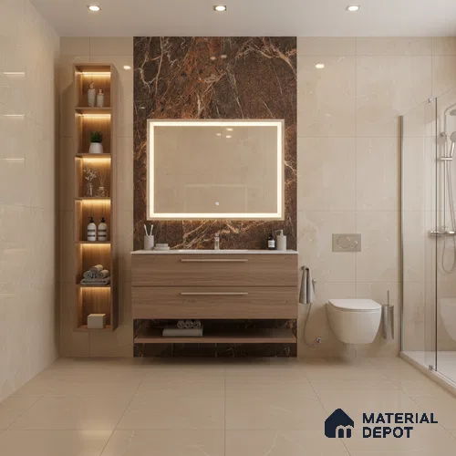 TL 01016 Spider Brown 1200x600 mm High Gloss Finish Vitrified Wall & Floor Tile - 9 mm