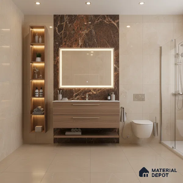 TL 01016 Spider Brown 1200x600 mm High Gloss Finish Vitrified Wall & Floor Tile - 9 mm