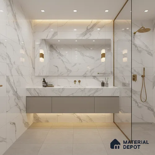 TL 01017 Statuario Classic 1200x600 mm High Gloss Finish Vitrified Wall & Floor Tile - 9 mm