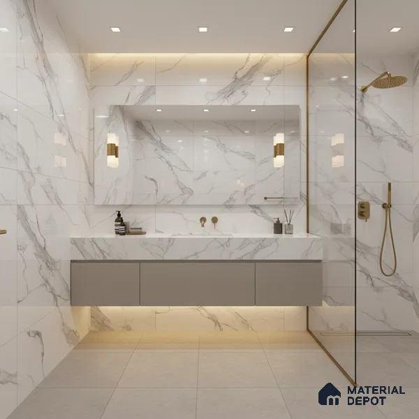 TL 01017 Statuario Classic 1200x600 mm High Gloss Finish Vitrified Wall & Floor Tile - 9 mm (Sample)