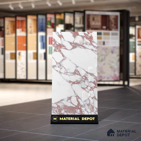 Marble Calacatta Wall & Floor Tile TL 01030 Off-White 4 ft x 2 ft Glossy Finish Vitrified Tile - 9 mm | Suitable For Living Room, Bedroom, Dining