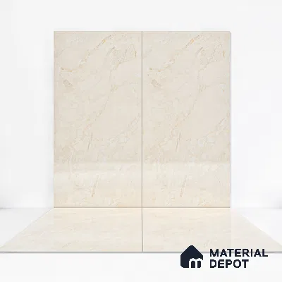 Marble Endless Perlato Sicilia Wall & Floor Tile TL 01078 Almond Cream 4 ft x 2 ft Glossy Finish Vitrified Tile - 9 mm | Suitable For Living Room, Bedroom, Dining
