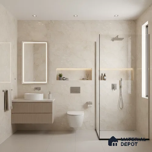 Endless Floor & Wall Vitrified Tile Cream 4 ft x 2 ft | TL 01078 Glossy Finish - 9 mm | Suitable for Living Room, Bedroom