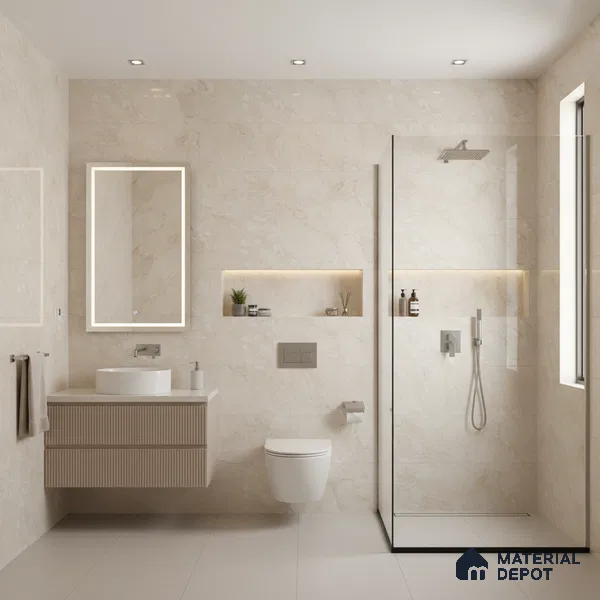 Endless Floor & Wall Vitrified Tile Cream 4 ft x 2 ft | TL 01078 Glossy Finish - 9 mm | Suitable for Living Room, Bedroom (Sample)