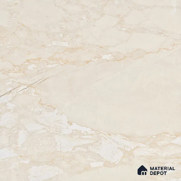 Marble Endless Perlato Sicilia Wall & Floor Tile TL 01078 Almond Cream 4 ft x 2 ft Glossy Finish Vitrified Tile - 9 mm | Suitable For Living Room, Bedroom, Dining