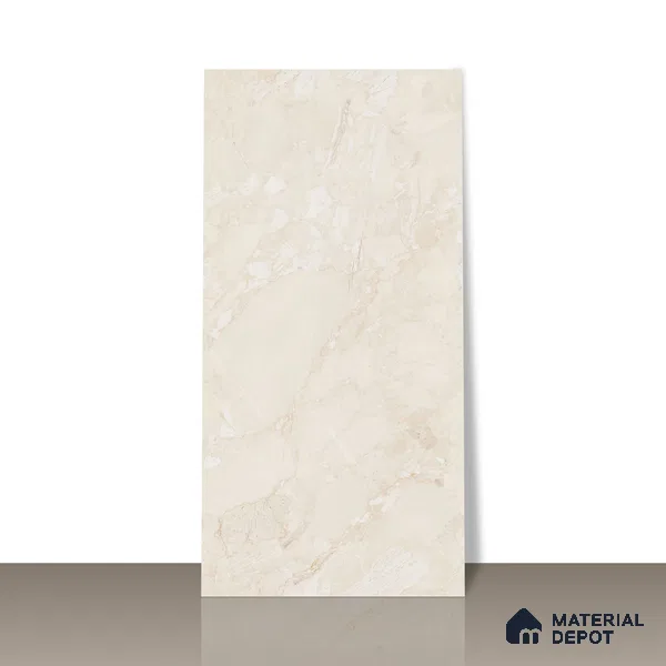 Marble Endless Perlato Sicilia Wall & Floor Tile TL 01078 Almond Cream 4 ft x 2 ft Glossy Finish Vitrified Tile - 9 mm | Suitable For Living Room, Bedroom, Dining