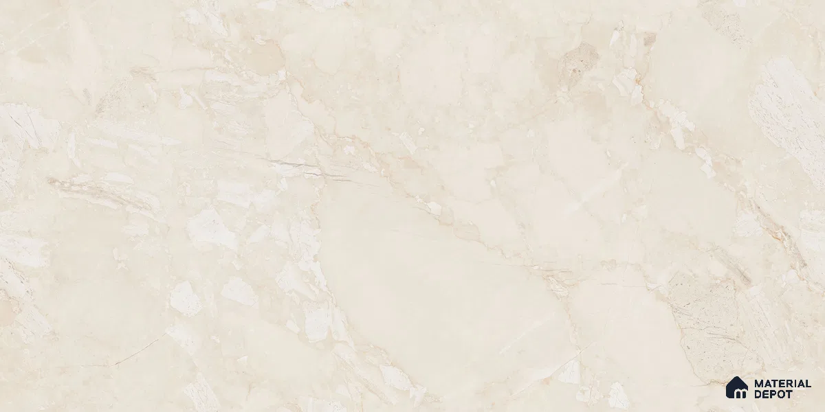 Marble Endless Perlato Sicilia Wall & Floor Tile TL 01078 Almond Cream 4 ft x 2 ft Glossy Finish Vitrified Tile - 9 mm | Suitable For Living Room, Bedroom, Dining