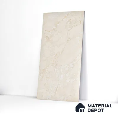 Marble Endless Perlato Sicilia Wall & Floor Tile TL 01078 Almond Cream 4 ft x 2 ft Glossy Finish Vitrified Tile - 9 mm | Suitable For Living Room, Bedroom, Dining