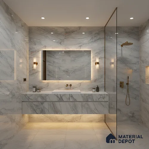 Endless Wall & Floor Vitrified Tile Hoary White 4 ft x 2 ft | TL 01081 High Gloss Finish - 9 mm | Suitable for Living Room, Bedroom