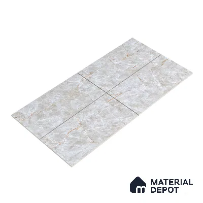 Marble Endless Fior di Bosco Wall & Floor Tile TL 01085 Light Grey 4 ft x 2 ft Glossy Finish Vitrified Tile - 9 mm | Suitable For Living Room, Bedroom, Dining