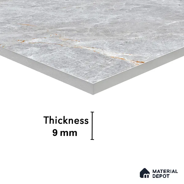 Marble Endless Fior di Bosco Wall & Floor Tile TL 01085 Light Grey 4 ft x 2 ft Glossy Finish Vitrified Tile - 9 mm | Suitable For Living Room, Bedroom, Dining