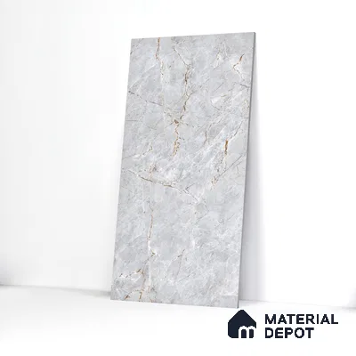 Marble Endless Fior di Bosco Wall & Floor Tile TL 01085 Light Grey 4 ft x 2 ft Glossy Finish Vitrified Tile - 9 mm | Suitable For Living Room, Bedroom, Dining