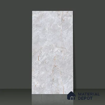 Marble Endless Fior di Bosco Wall & Floor Tile TL 01085 Light Grey 4 ft x 2 ft Glossy Finish Vitrified Tile - 9 mm | Suitable For Living Room, Bedroom, Dining
