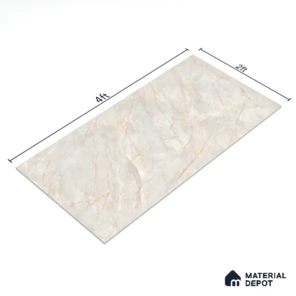 Marble Onyx Wall & Floor Tile TL 01086 Dove Grey 4 ft x 2 ft Matte Finish Vitrified Tile - 9 mm | Suitable For Living Room, Bedroom, Kitchen