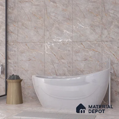 Marble Onyx Wall & Floor Tile TL 01086 Dove Grey 4 ft x 2 ft Matte Finish Vitrified Tile - 9 mm | Suitable For Living Room, Bedroom, Kitchen