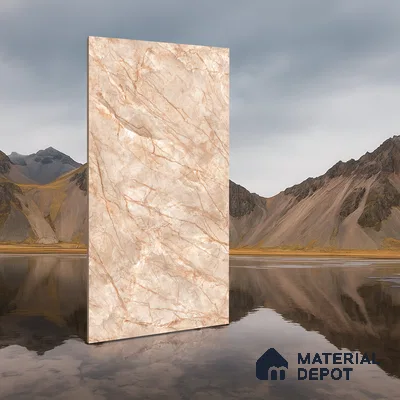 Marble Dyna Royale Wall & Floor Tile TL 01087 Latte Beige 4 ft x 2 ft Matte Finish Vitrified Tile - 9 mm | Suitable For Living Room, Bedroom, Kitchen