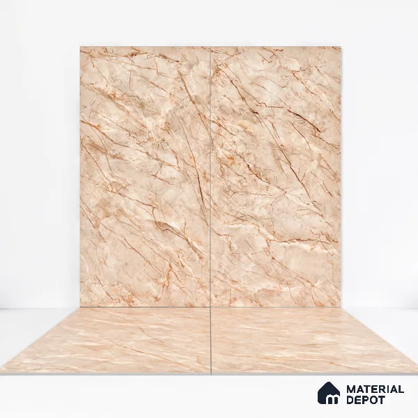 Marble Dyna Royale Wall & Floor Tile TL 01087 Latte Beige 4 ft x 2 ft Matte Finish Vitrified Tile - 9 mm | Suitable For Living Room, Bedroom, Kitchen