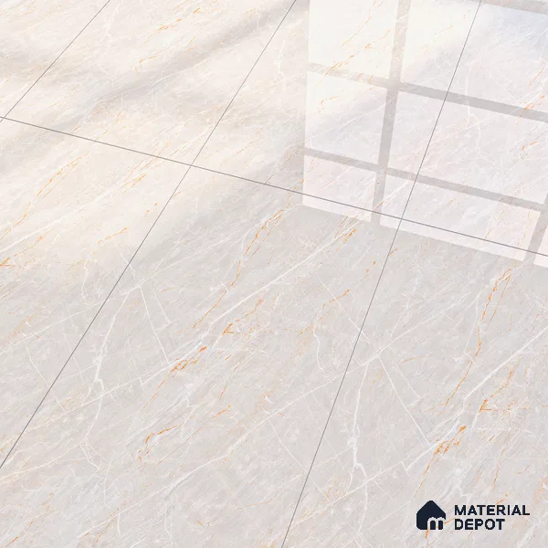 Marble Endless Fior di Bosco Wall & Floor Tile TL 01089 Dove Grey 4 ft x 2 ft Glossy Finish Vitrified Tile - 9 mm | Suitable For Living Room, Bedroom, Dining