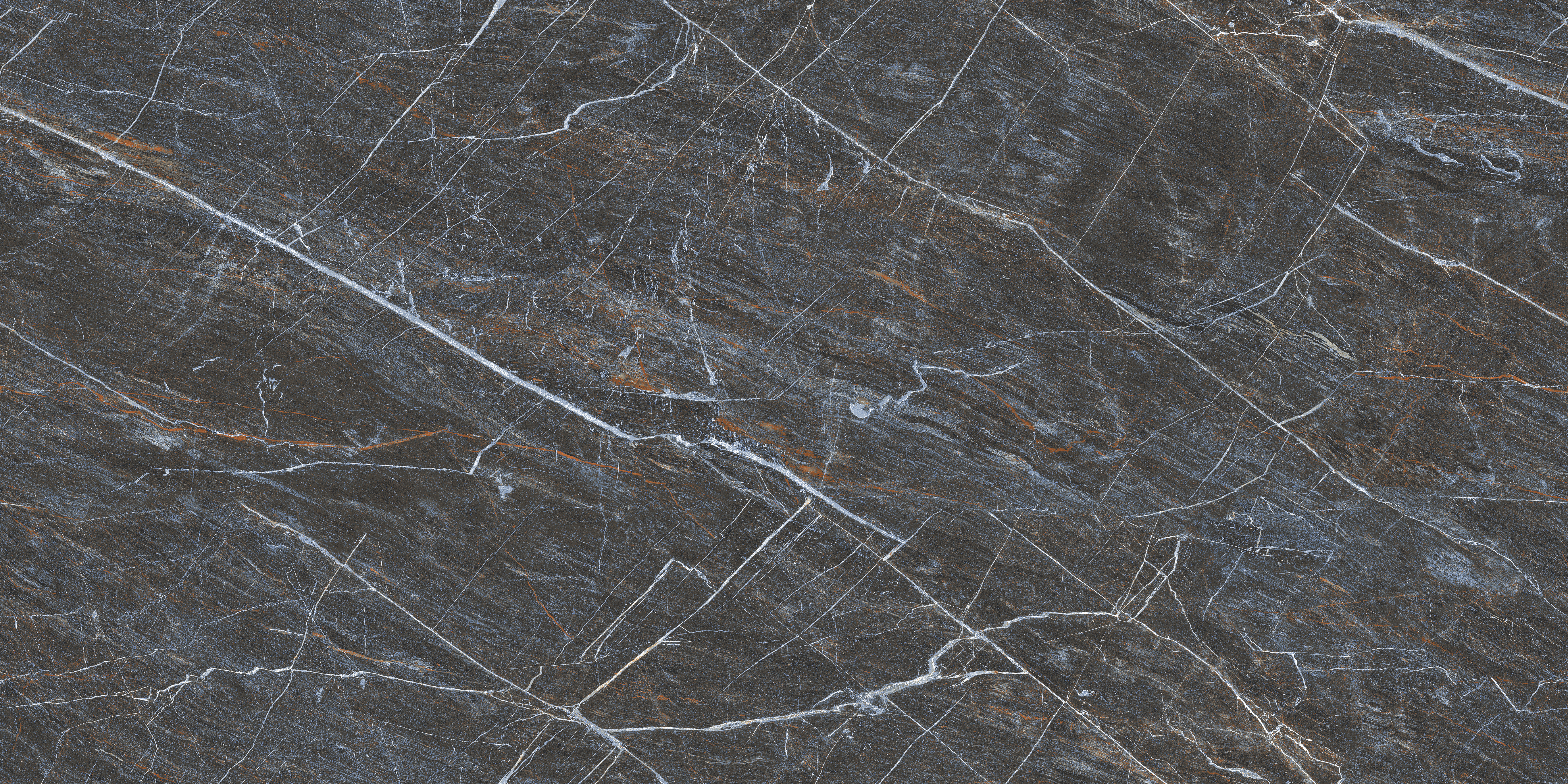 Marble Bardiglio Wall & Floor Tile TL 01090 Charcoal Grey 4 ft x 2 ft Glossy Finish Vitrified Tile - 9 mm | Suitable For Living Room, Bedroom, Dining