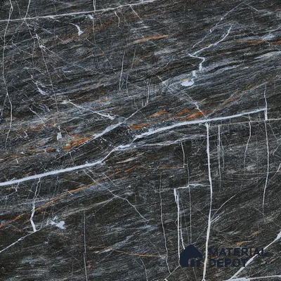Marble Bardiglio Wall & Floor Tile TL 01090 Charcoal Grey 4 ft x 2 ft Glossy Finish Vitrified Tile - 9 mm | Suitable For Living Room, Bedroom, Dining