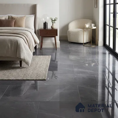 Marble Floor & Wall Tile | TL 01092 Choco Brown 4 ft x 2 ft Glossy Finish Vitrified Tile - 9 mm (Random 03) | Suitable For Living Room, Bedroom, Dining Area